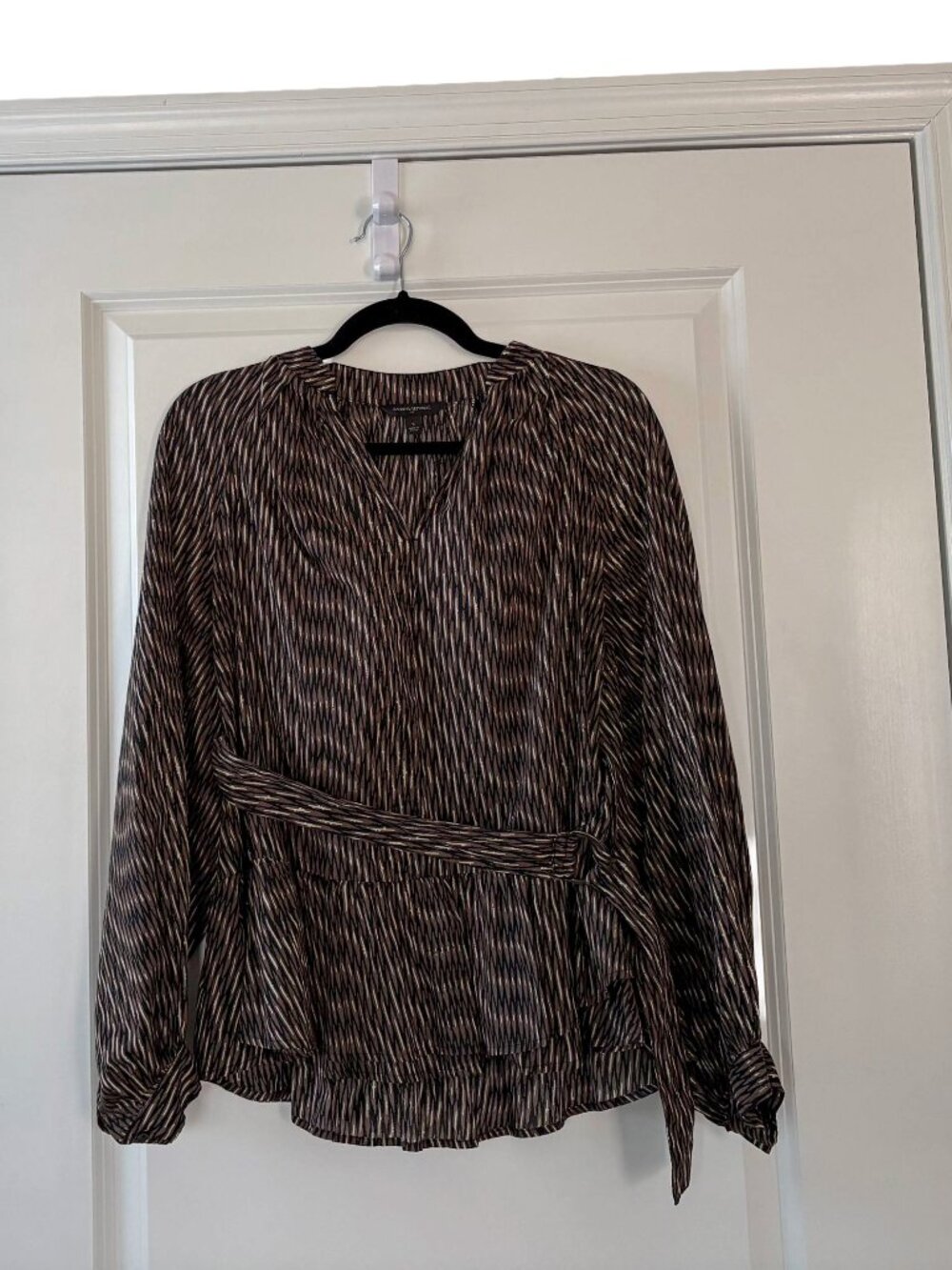 Banana Republic Factory 100% Cotton Belted Tiered Blouse Size Small